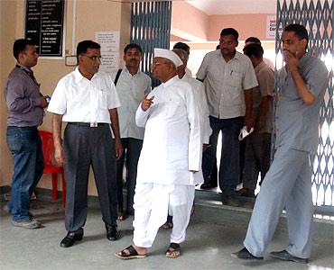 Hazare at Ralegan Siddhi