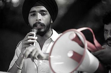 Tajinder Pal Singh Bagga at a rally