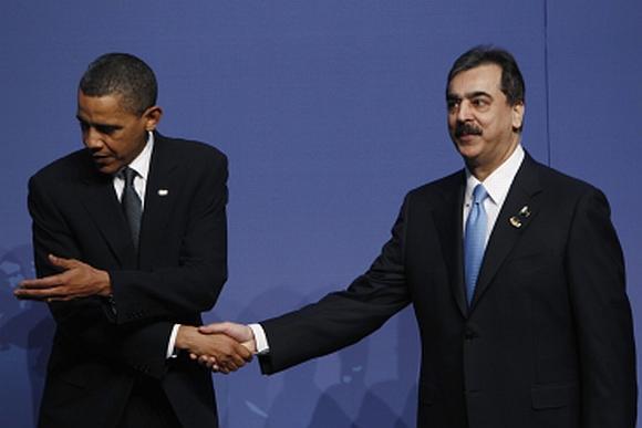 US President Barack Obama with Pakistan PM Yousuf Gilani