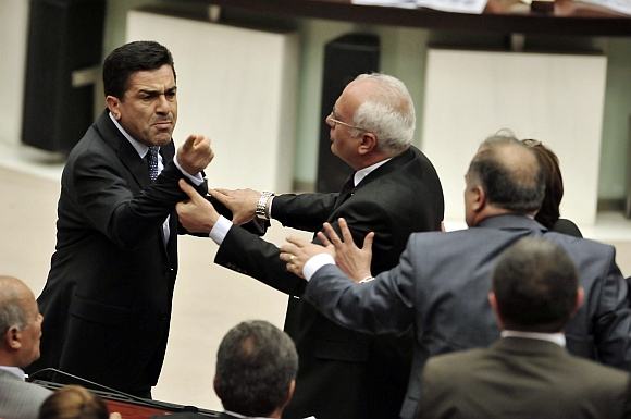  ... parliament during a debate at parliament in Ankara on April 20, 2010