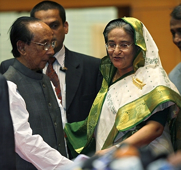 Hasina wth Bangladesh President President Zillur Rahman