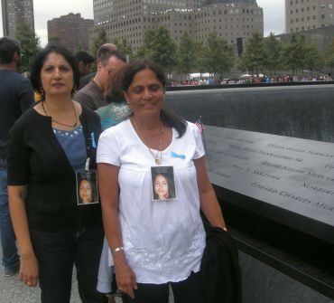 Bella Bhukan's mother Indira  at the memorial