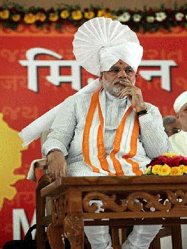 Gujarat CM Narendra Modi at the fast venue