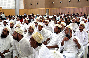 Members of the minority community at the fast venue