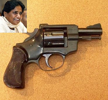 Arminius revolver. (Inset) Mayawati