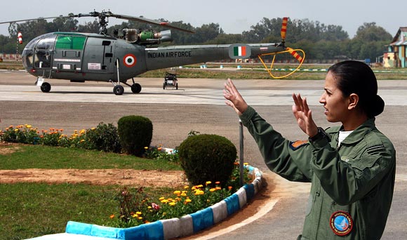 Flying Officer Anupam Chowdhry flies the Cheetah and Chetak helicopters