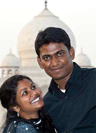 Asha with her husband Alex Paul Menon on a holiday