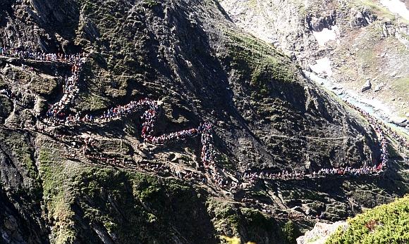 Last batch of Amarth pilgrims on way to the holy cave