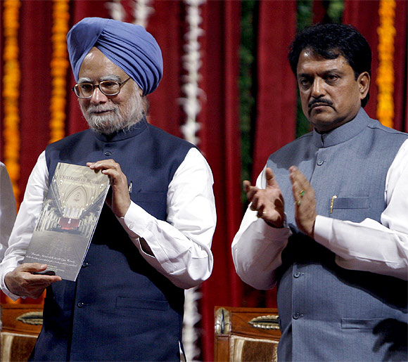 Prime Minister Manmohan Singh with Deshmukh