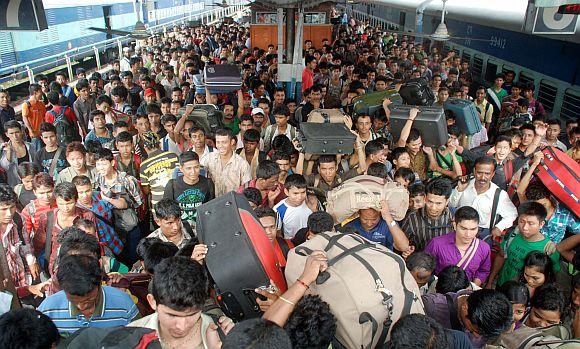 Youth from northeast at the Bengaluru railway station