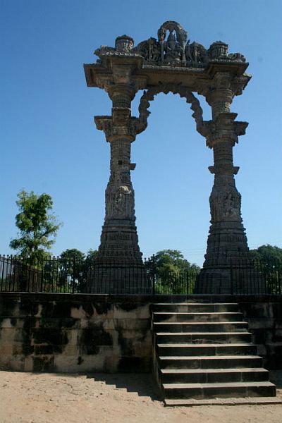 The Kirti Toran (Victory gate) on the western shore of Lake Sharmishtha