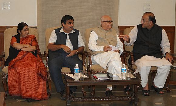 BJP Parliamentary board Meeting at 11, Ashok Road New Delhi