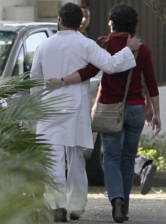 Rahul Gandhi walks with his sister Priyanka Gandhi Vadera after speaking to the media in New Delhi. Rahul, tried to project himself as a man of the people as he campaigned tirelessly for the Congress party in Uttar Pradesh. However, the strategy did not work.