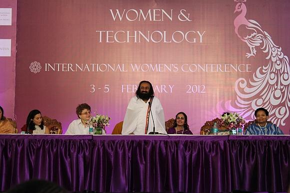 Sri Sri Ravi Shankar, addressing the 5th International Women's Conference, titled 'Women and Technology ' hosted at the Art of Living International Center