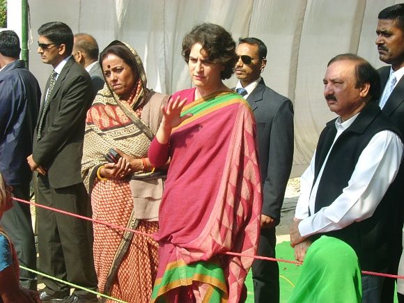 Priyanka Vadra campaigning for Amita Singh in Amethi in the 2012 assembly election.