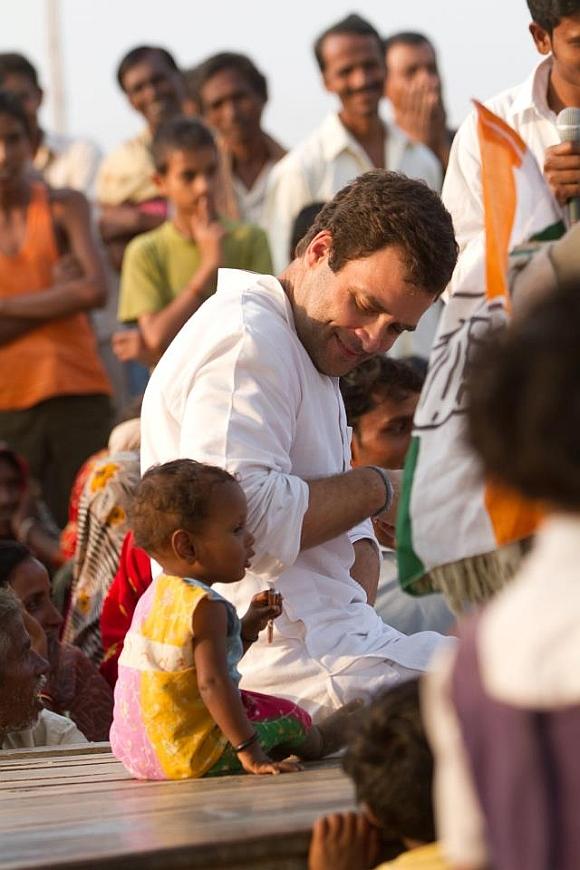 Rahul Gandhi during his UP tour