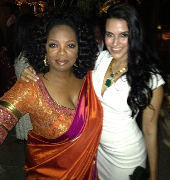 Oprah Winfrey with Bollywood actress Neha Dhupia