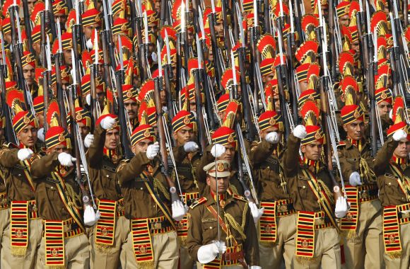 The Republic Day marchpast in New Delhi on Thursday