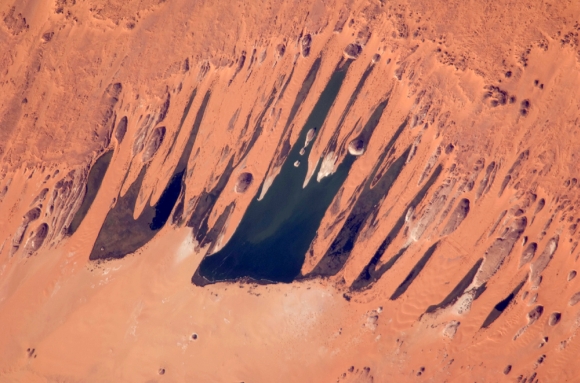 A view of Lakes of Ounianga in Chad from space