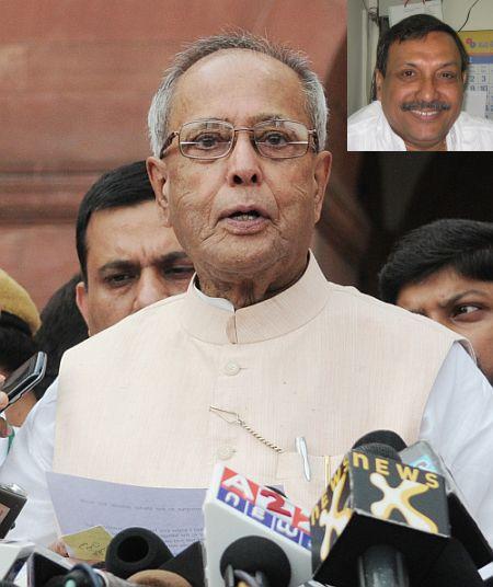 India's 13th President Pranab Mukherjee (Inset) Pradyut Guha, Mukherjee's personal assistant since the last eight years