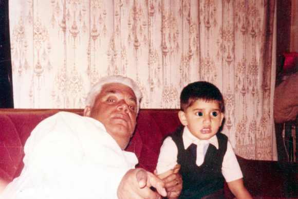 Congress leader ND Tiwari poses with Rohit Shekhar, during his childhood days