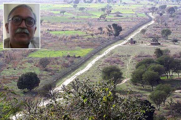 Beyond the Line of Control, the terrain goes into Pakistan occupied Kashmir. (Inset) Arun Kumar, national convener J&K Study Center