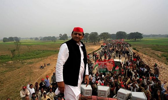 Akhilesh Yadav on the campaign trail