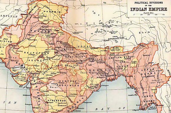 Archival map of the British Indian empire from Imperial Gazetteer of India