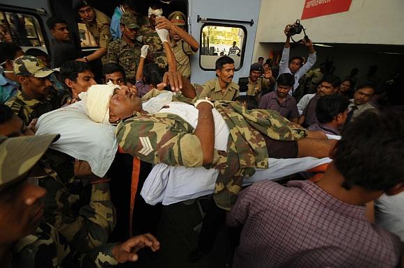 Injured jawans brought in at the Civil Hospital in Gadchiroli