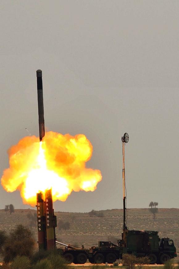 The BrahMos being test fired