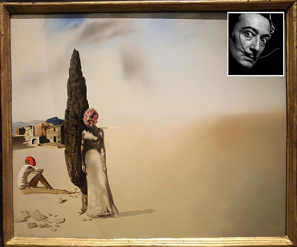 The Printemps necrophilique displayed at an exhibition (inset) Salvador Dali