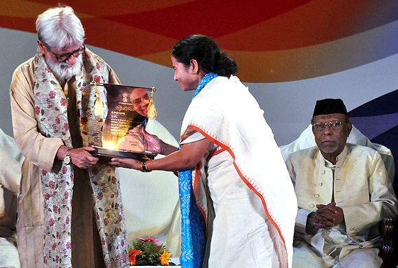 Theatre personality Bibhas Chakraborty accepts the Banga Vibhushan award