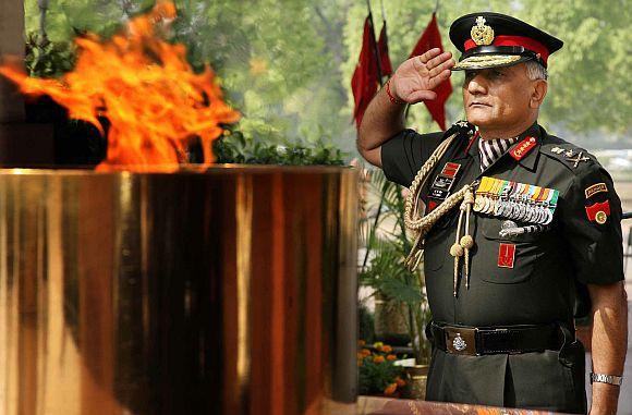 Gen VK Singh pays homage at Amar Jawan Jyoti after taking over as Army Chief, in New Delhi