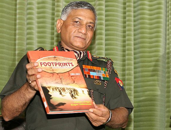 File photo of former Army chief V K Singh