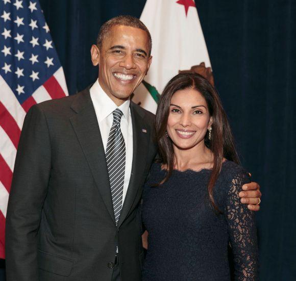 Shalini Kapoor Collins with President Barack Obama, a couple of days before the election