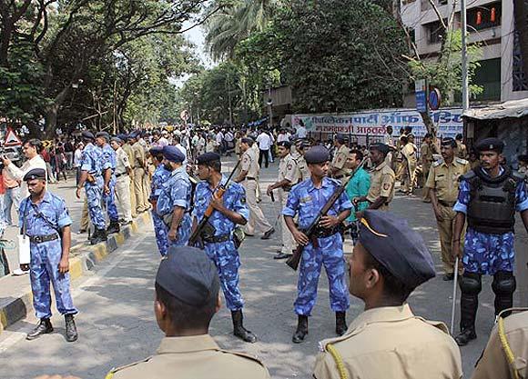 RAF personnel outside Matoshree