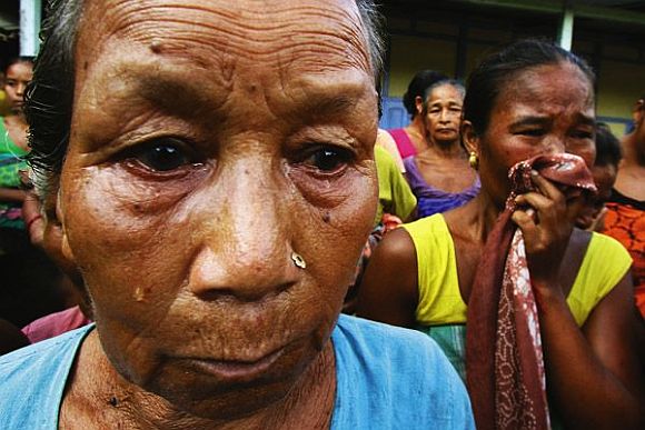 Refugees in a relief camp in Assam