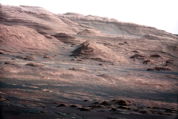 The base of Mars' Mount Sharp taken by the Curiosity rover.