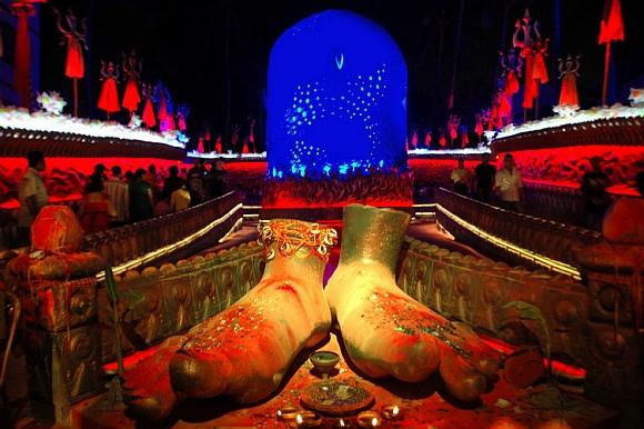 The puja pandal at Barisha club in Kolkata