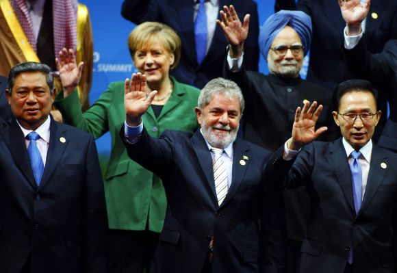 World leaders including Dr Singh during a photo session at the 2010 G20 Summit in South Korea