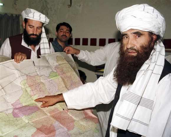 Jalaluddin Haqqani with his son Naziruddin