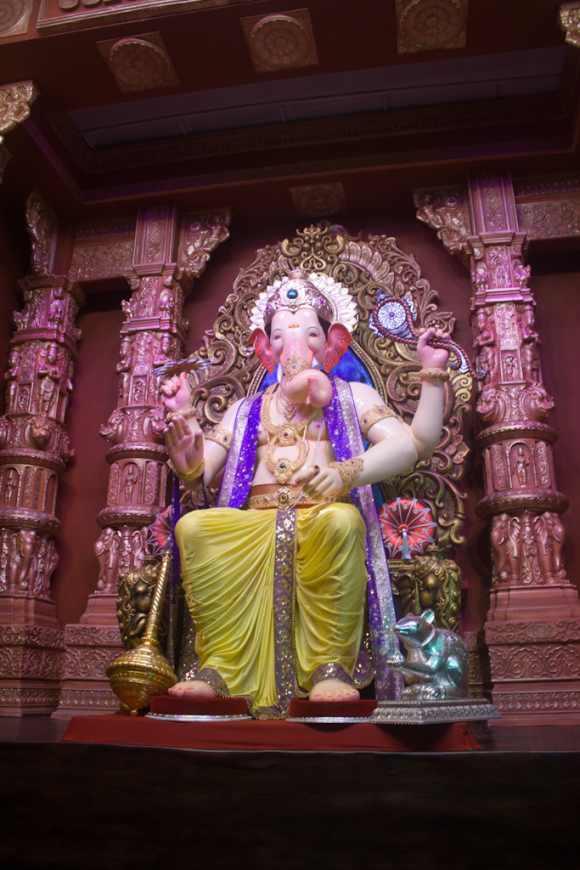 The idol of the Lalbaugcha Raja in Mumbai