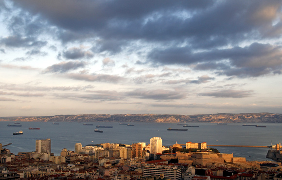 A general view of the Marseille harbour in southeastern France
