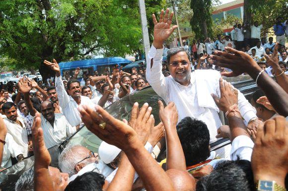 Congress leader Siddharamaiah campaigns in Varuna