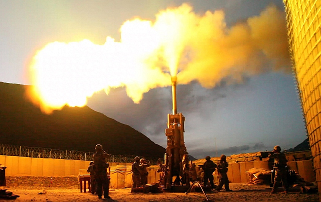 The M777 ultra-light howitzer in action