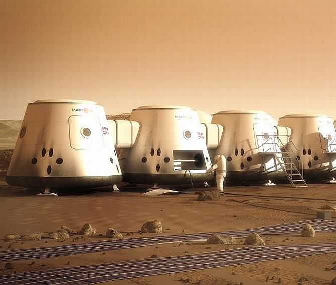 An artist's impression of the possible settlement area on Mars