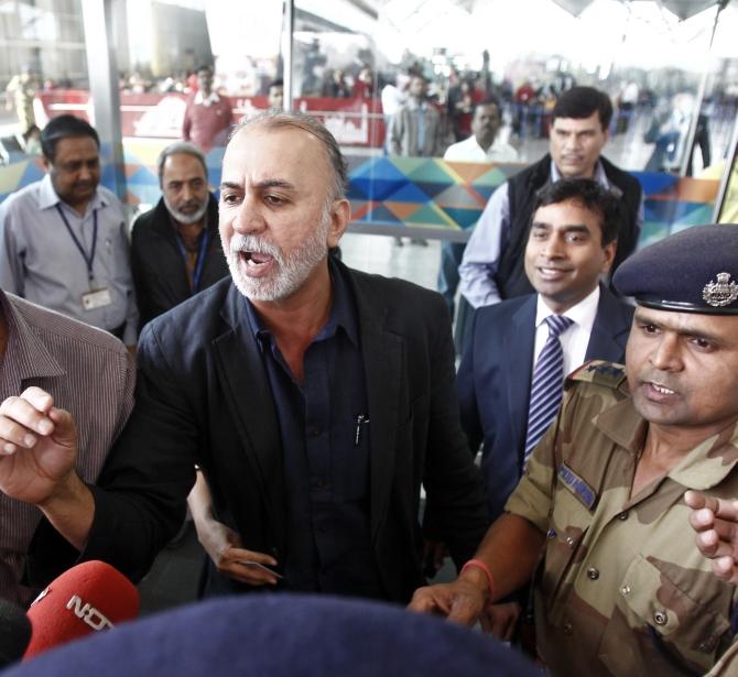 Tarun Tejpal at the Delhi airport on his way to Goa