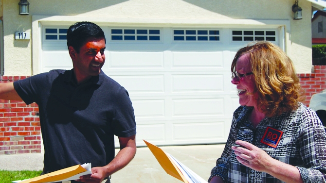 Ro Khanna canvassing in Silicon Valley.