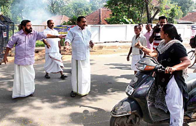 Sandhya takes on the protesters 