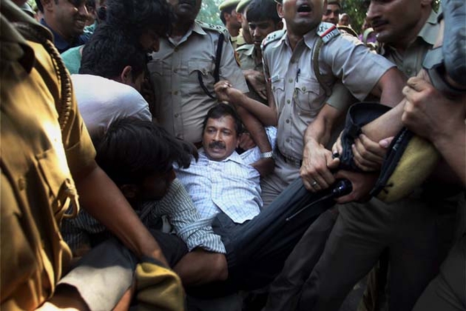 Kejriwal was detained during an anti-government protest